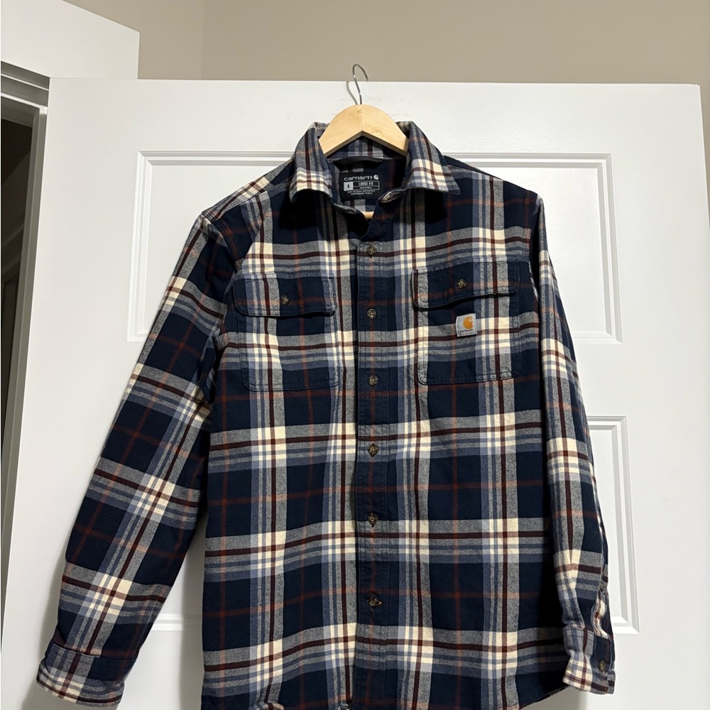 Carhartt Button Up Plaid Shirt Sz Small